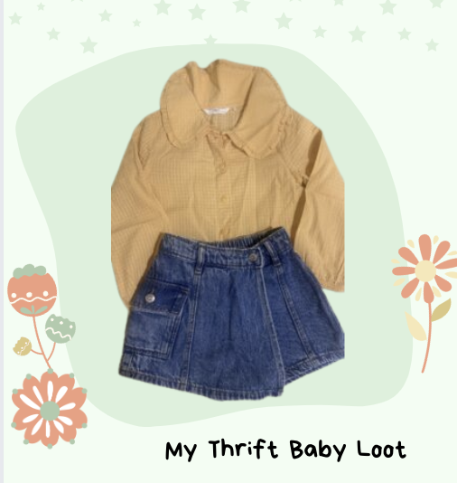 NEW branded yellow shirt top and skort set (3-4 years)